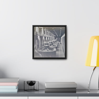 Boulder Dam Powerhouse Gallery Canvas Wraps Square Frame 12″ x 12″ 1.25" Black