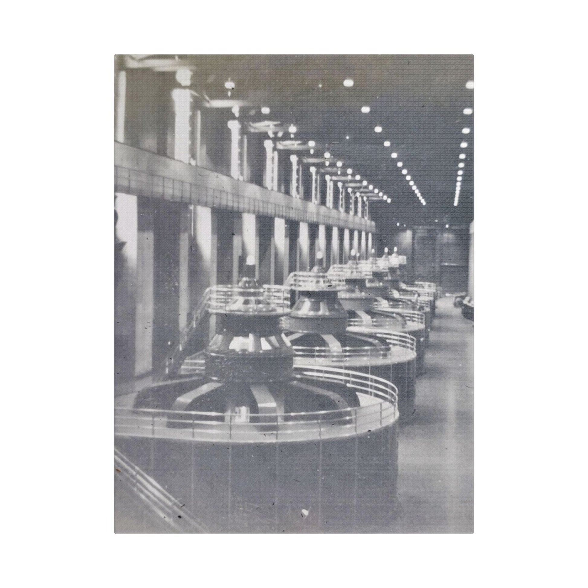 Boulder Dam Powerhouse Satin Canvas Stretched