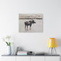 Yellowstone Bull Moose Satin Canvas Stretched 30" x 24" (Horizontal) 1.5"