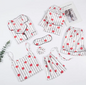 7pc Long Sleeve Pajama Sleepwear Sets red white