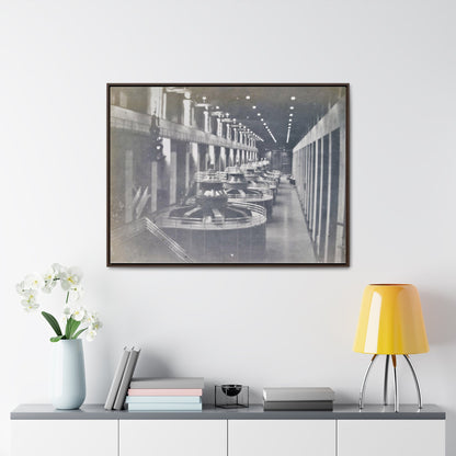Boulder Dam Powerhouse Gallery Canvas Wraps Horizontal Frame 40″ x 30″ Walnut 1.25"