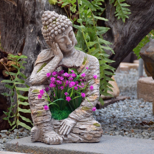 Resin Zen Buddha Garden Statue – Indoor & Outdoor Asian Home Decor - - Garden Statues