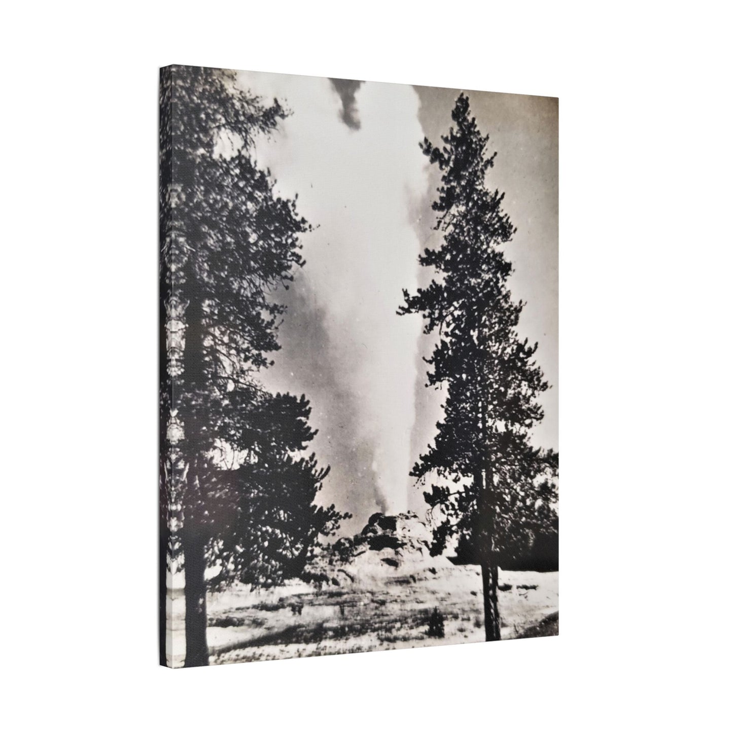 Castle Geyser Yellowstone Satin Canvas Stretched