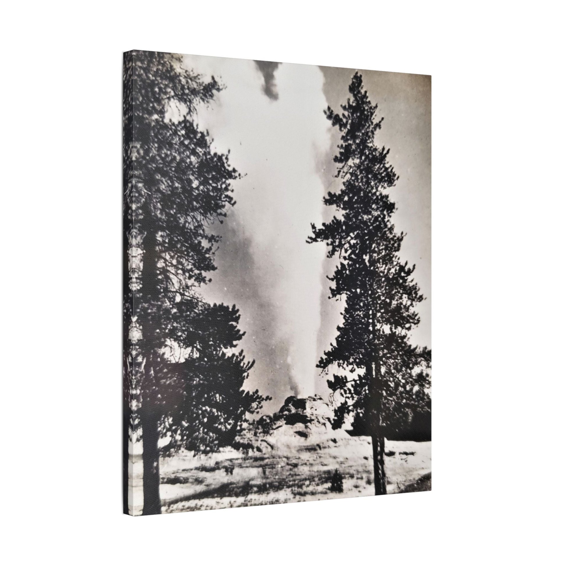 Castle Geyser Yellowstone Satin Canvas Stretched