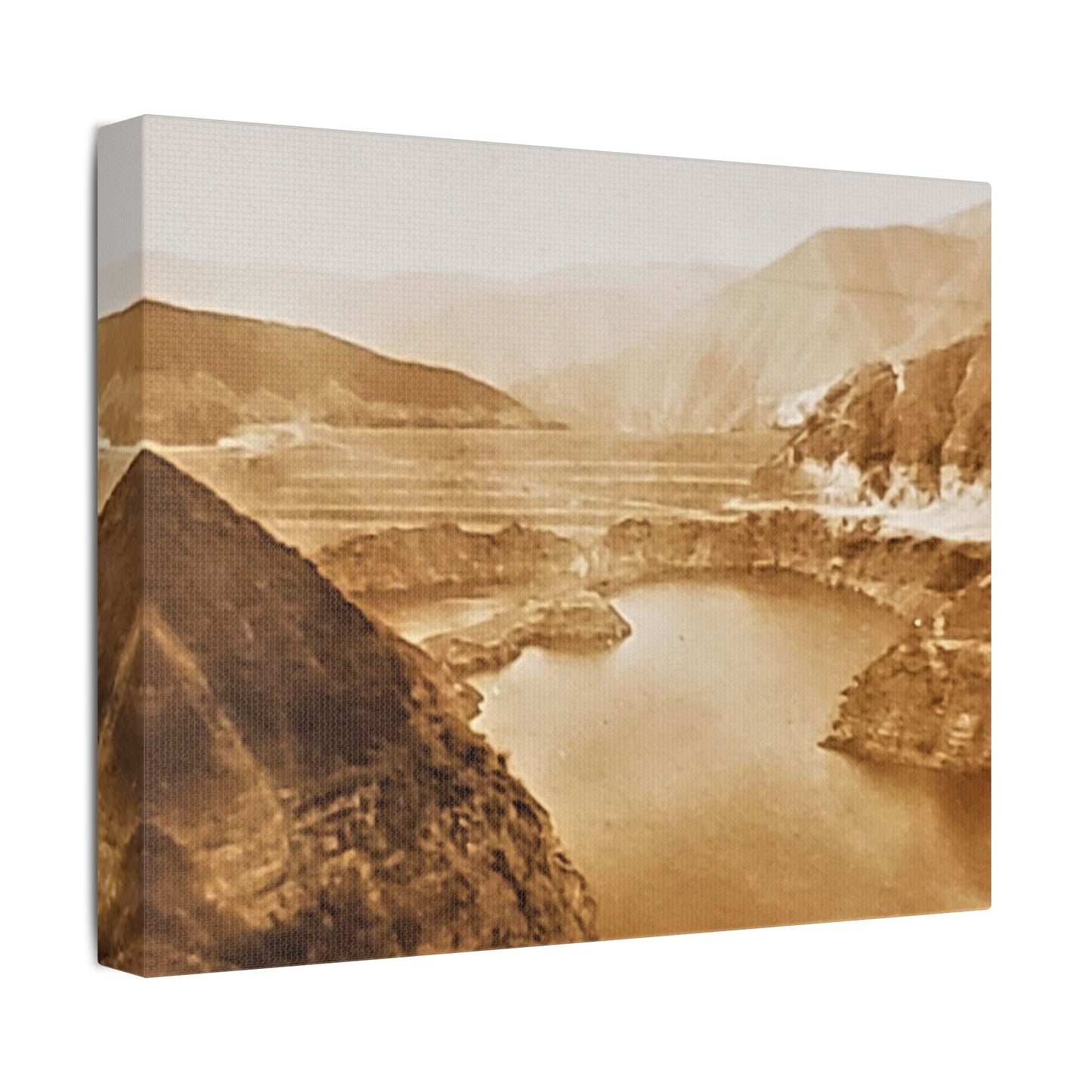 San Gabriel Dirt Fill Dam 1 Satin Canvas Stretched