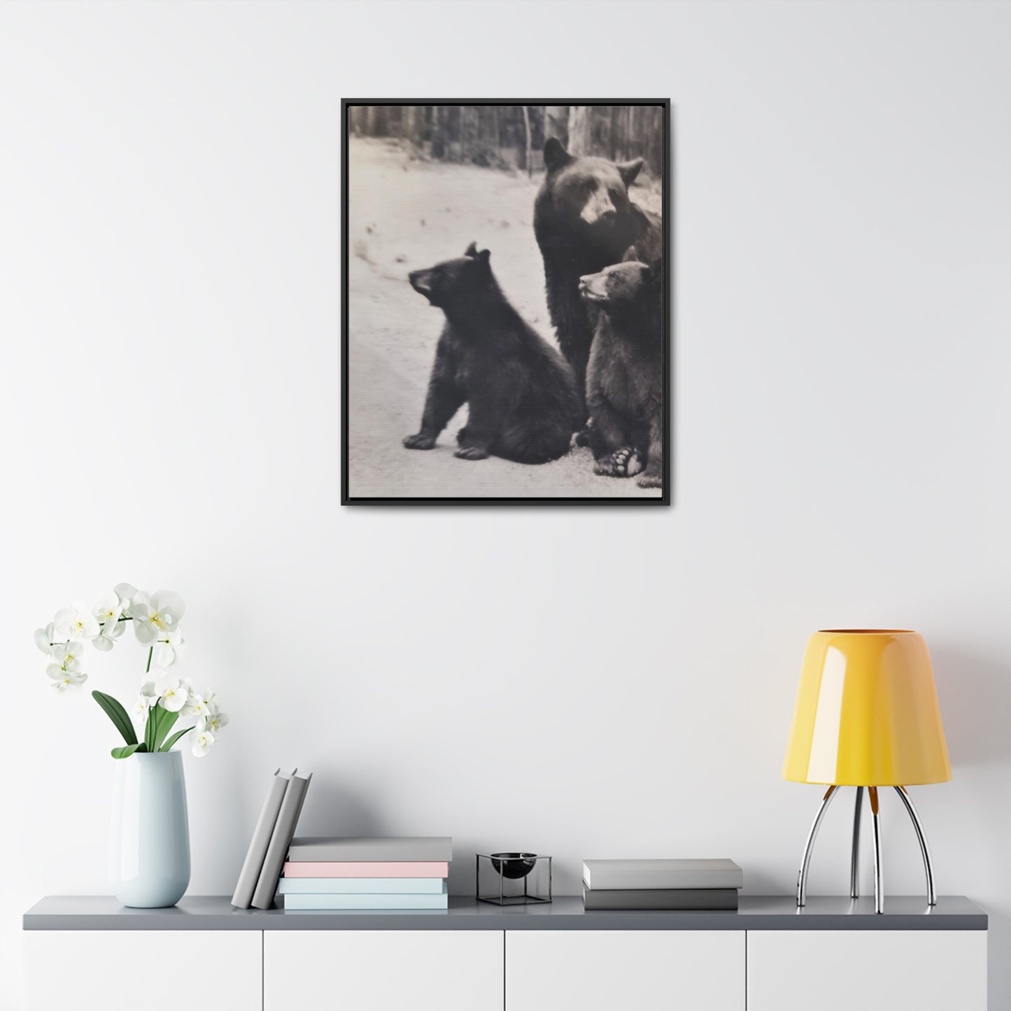 Yellowstone Back Bears Gallery Canvas Wraps, Vertical Frame