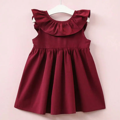 Toddler Girls Bowknot Summer Sundress Red 3T