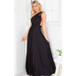 Long Wrap Dress - Black Extra Largw - dress