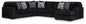 Midnight-Madness - Sectional - Black 4 Pc. Right Arm Facing Corner Chaise Sectional - Stationary Sectionals
