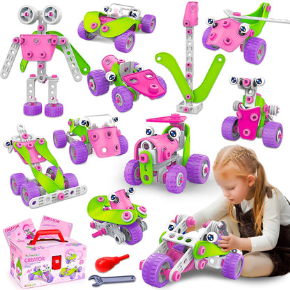 Pink Creative Builder Set for Girls 4-8 Yrs - - STEM Toy