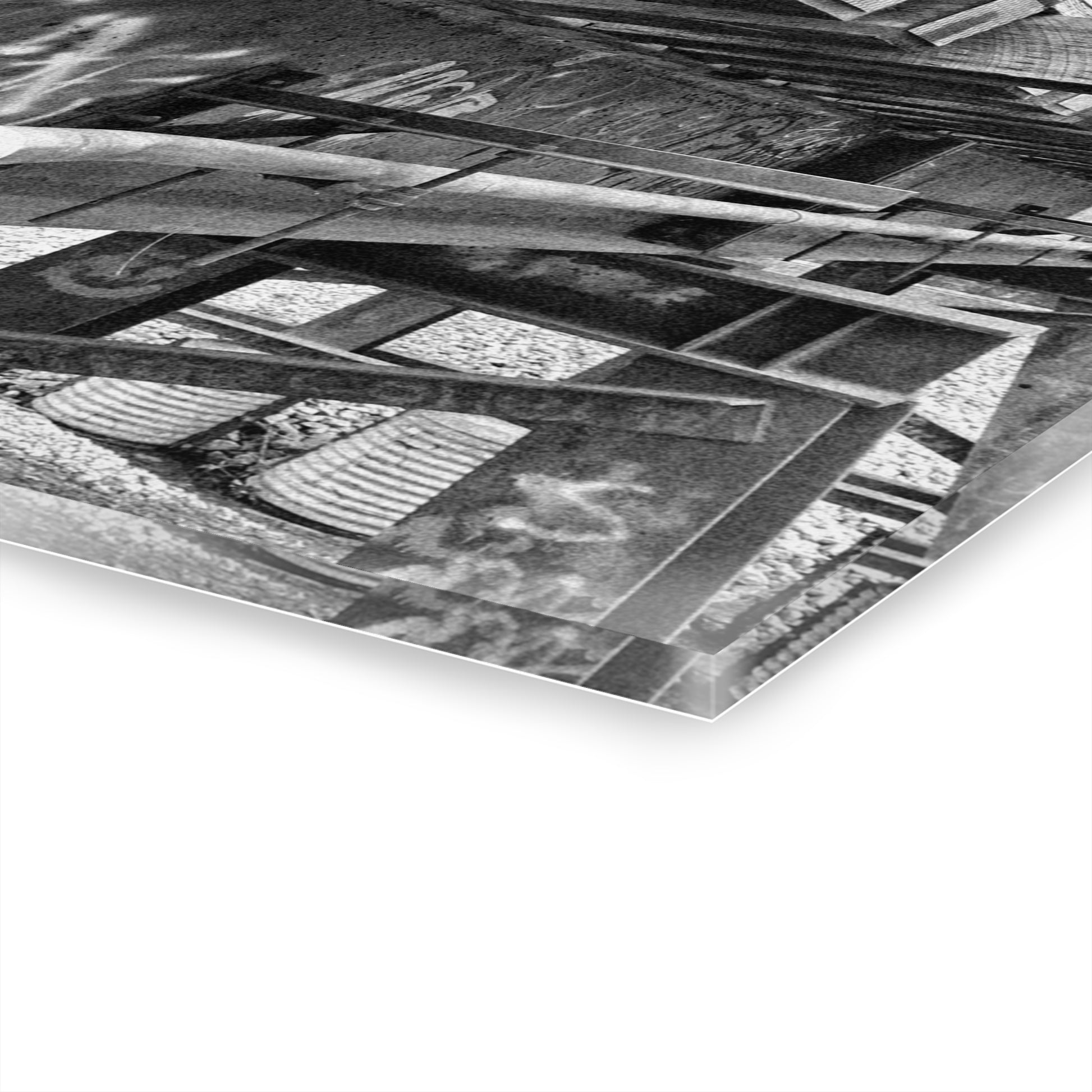 Black & White Urban Graffiti Acrylic Print — Industrial Alley Wall Art French Cleat - - Home Decor