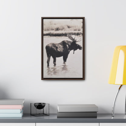 Yellowstone Bull Moose Gallery Canvas Wraps Vertical Frame 12″ x 18″ Premium Gallery Wraps (1.25″) Walnut