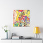 Colorful Abstract Canvas Gallery Wraps 30″ x 30″ 1.25"