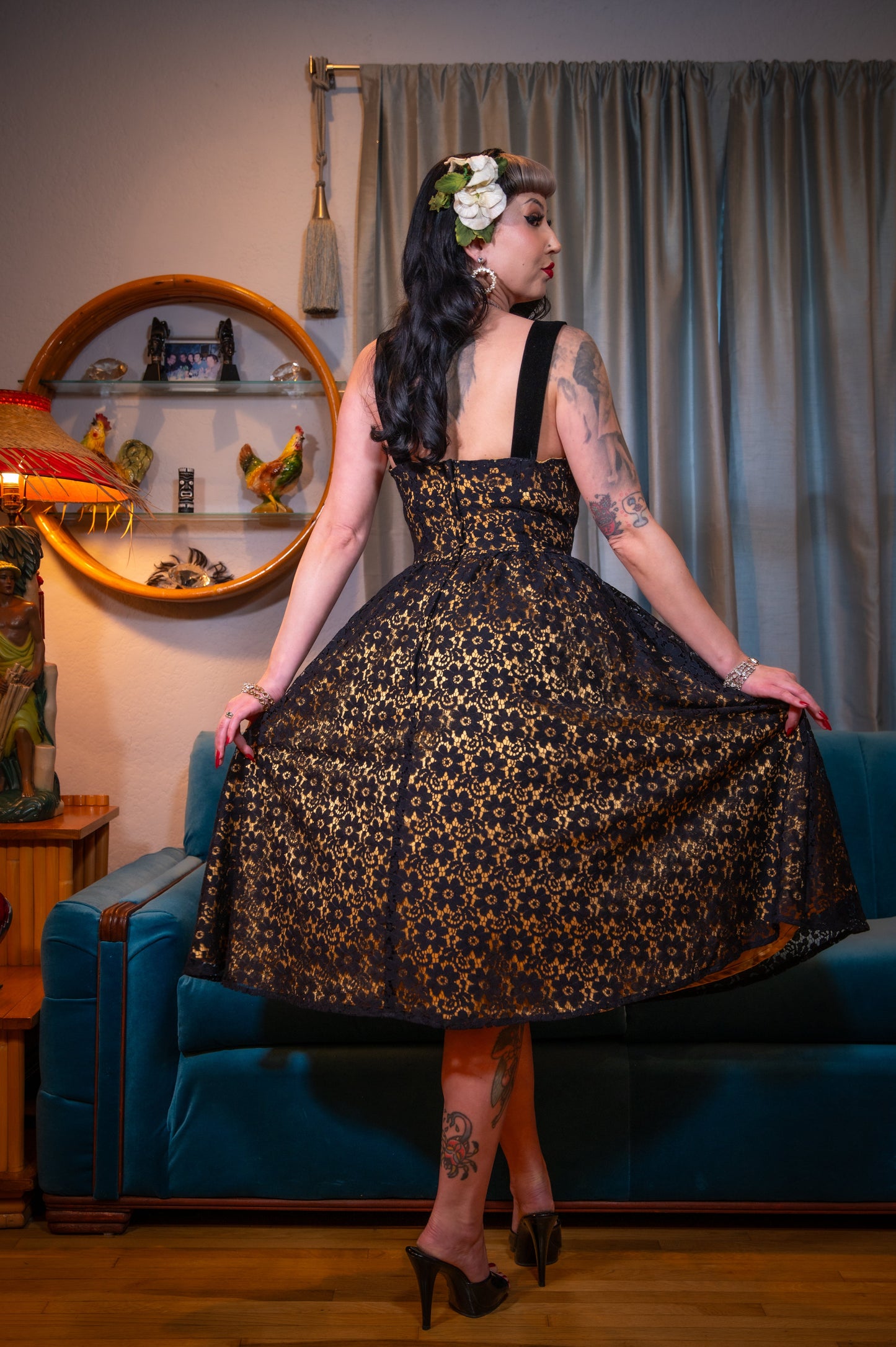 The Sweetheart Lace Dress in Black - - Dress