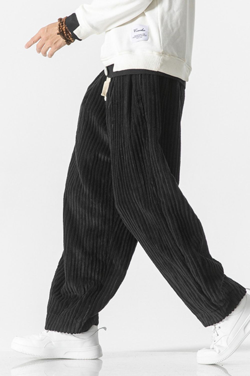 Men's Plus Size Corduroy Wide Leg Casual Pants - -