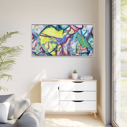 Alien Abstract Colorful Framed Canvas Art - Kia Day Design