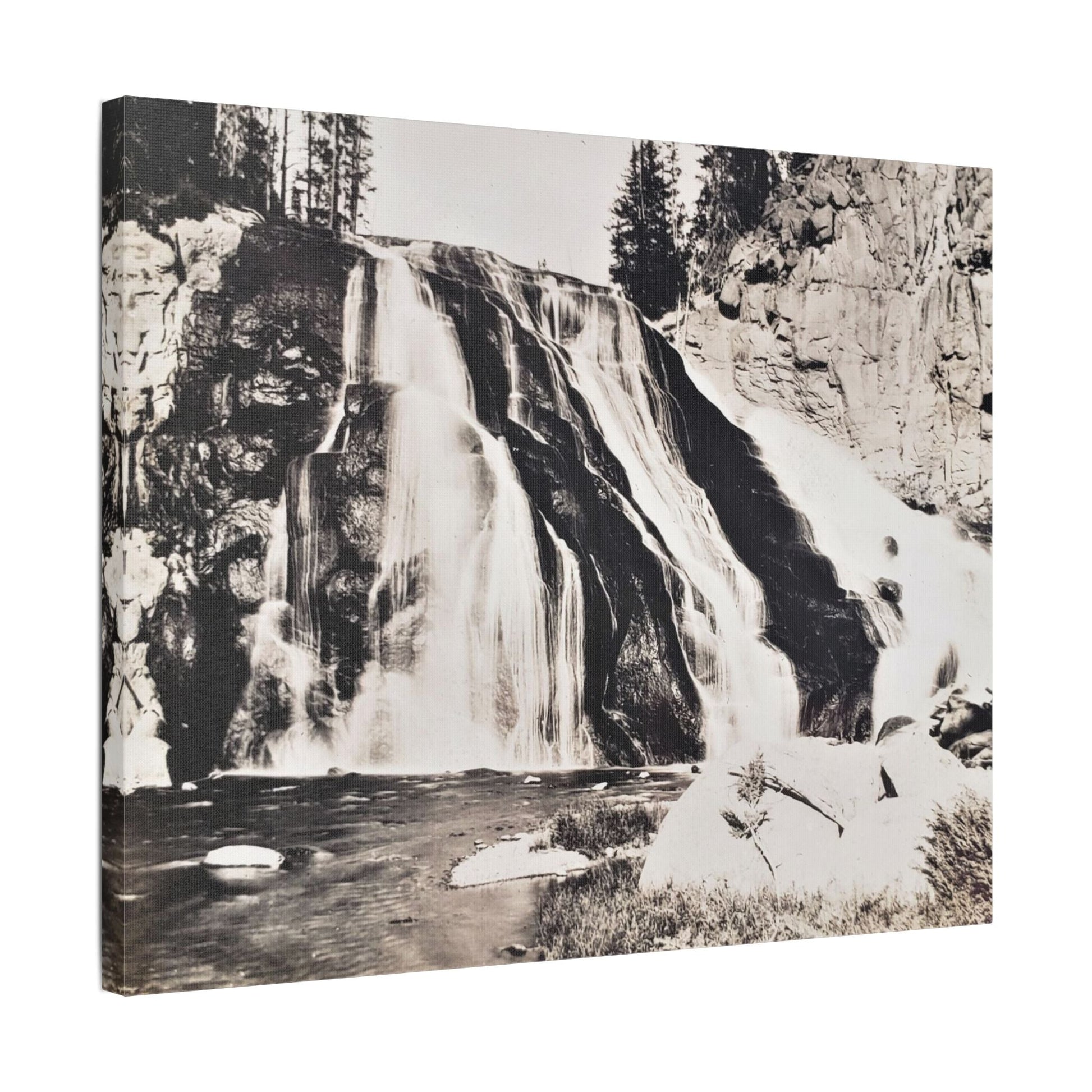 Gibbon Falls Yellowstone Satin Canvas Stretched