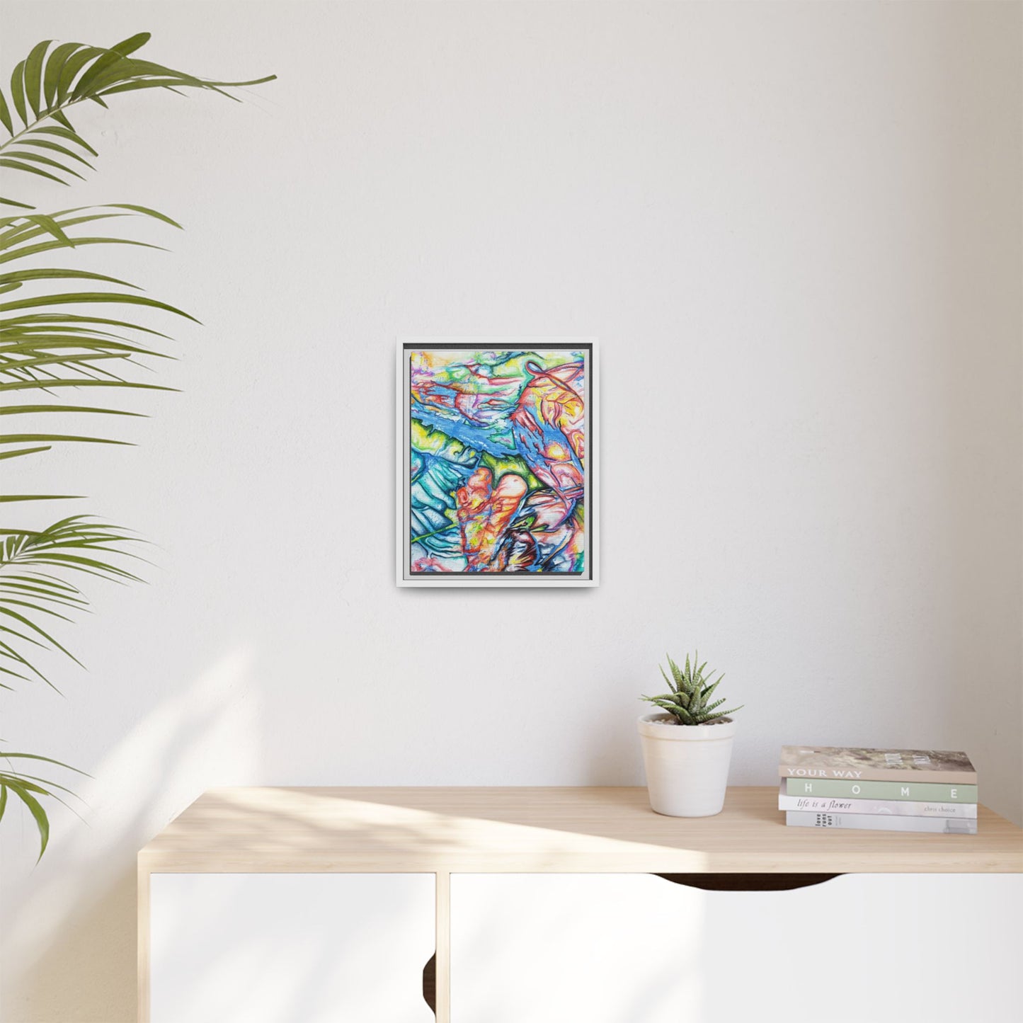 Multi-Color Abstract Framed Canvas Art Print - Kia Day Design