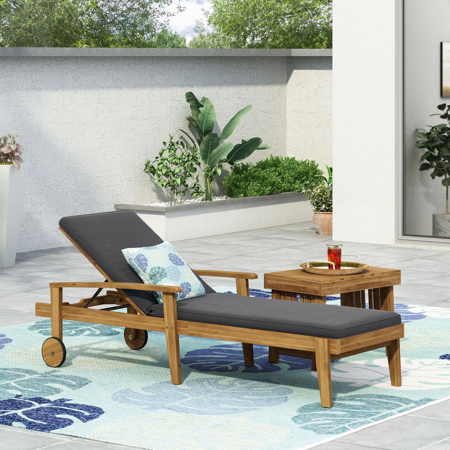 Jason - Chaise Lounge Adjustable Acacia Wood Outdoor Furniture- Unique Piece Furniture- {{Product type}}