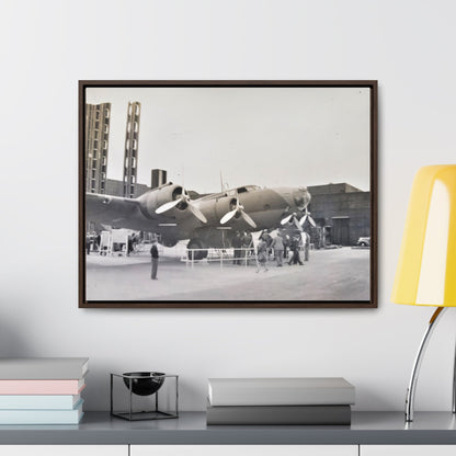 Boeing B-17 Bomber Gallery Canvas Wraps Horizontal Frame 24″ x 18″ Walnut 1.25"