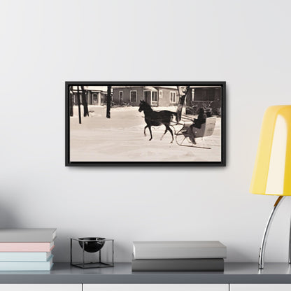 Carriage Ride Gallery Canvas Wraps Horizontal Frame 20″ x 10″ Black Premium Gallery Wraps (1.25″)