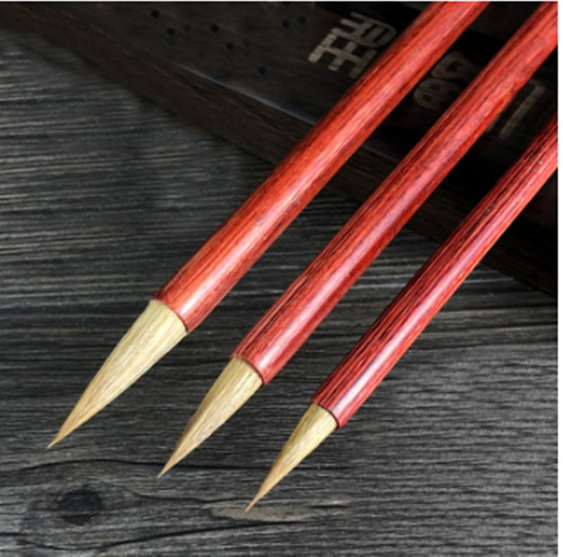 Red Sandalwood Teeny Hook Line Calligraphy Pen. - - Calligraphy Brushes
