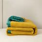 Simple Japanese Style Plain Milk Velvet Casual Blanket - Yellow green 1.8x2 - blanket