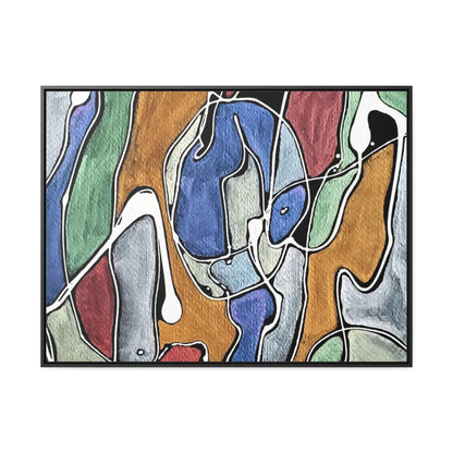 Blue Girl Gallery Canvas Wraps Horizontal Frame 40″ x 30″ Black 1.25"