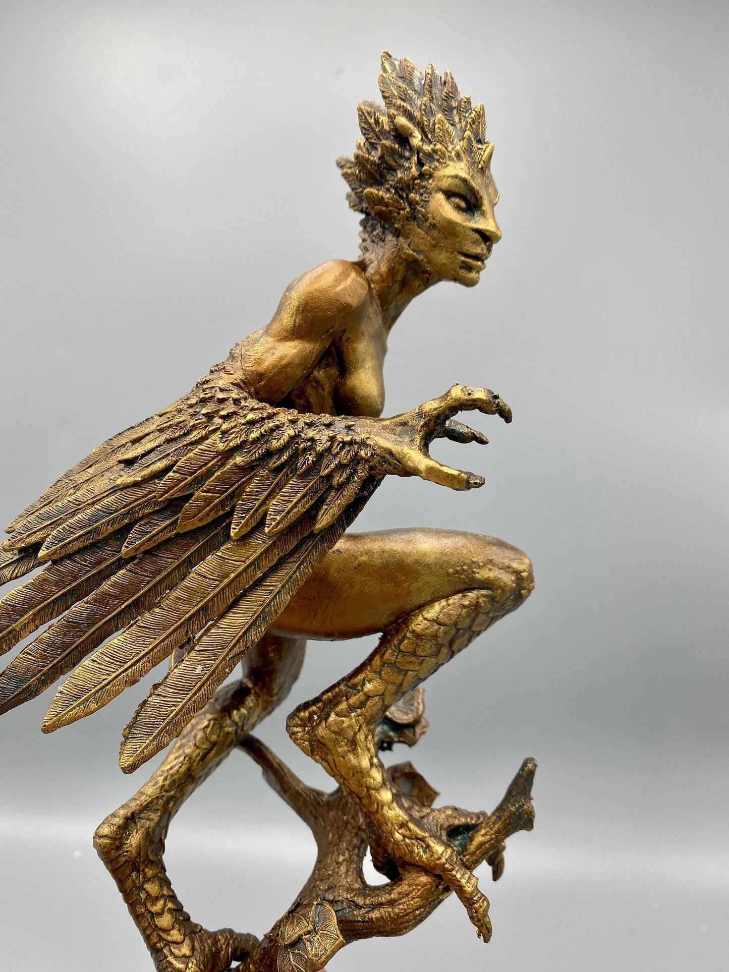 Harpy Statue, Hand Painted Resin Sculpture | Mythical Creature Figurine | Unique Legendary Bird Woman Figurine. Fantasy Art Decor - -