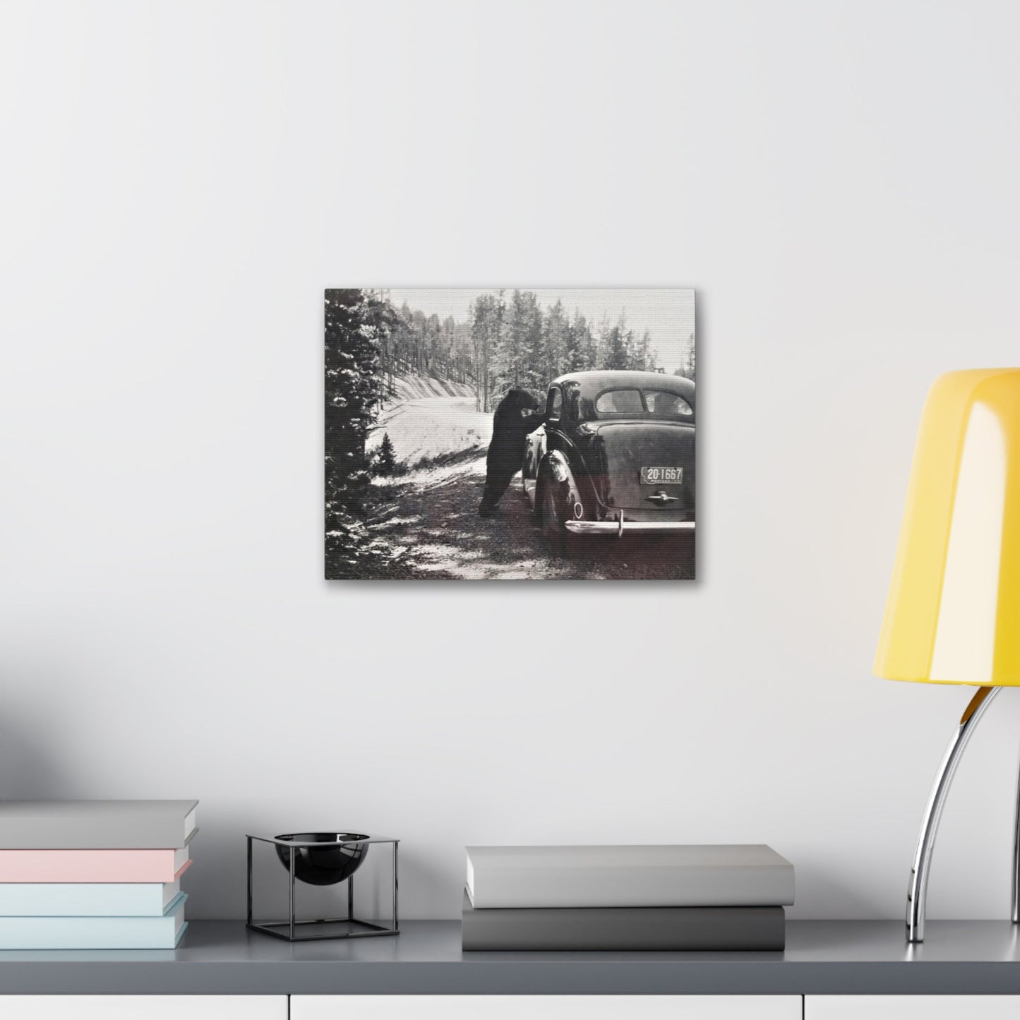 Yellowstone Bear Car Canvas Gallery Wraps 14″ x 11″ 1.25"