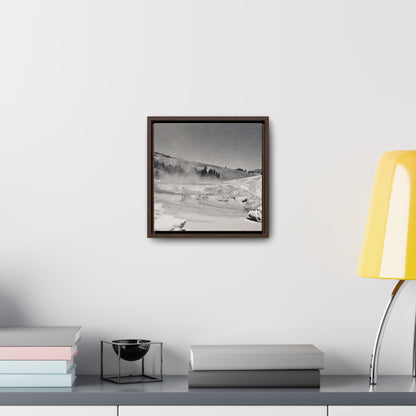 Mammoth Hot Springs Gallery Canvas Wraps Square Frame 10″ x 10″ Premium Gallery Wraps (1.25″) Walnut