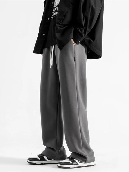Men's Full Size Casual Loose Fit Sweatpants Plus Size - Dark Gray -