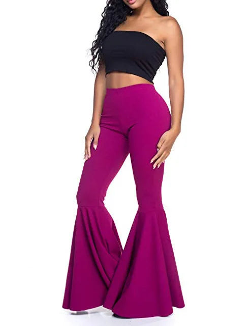 Solid Wide Leg Pant Leggings High Waist Cargo Pants Women