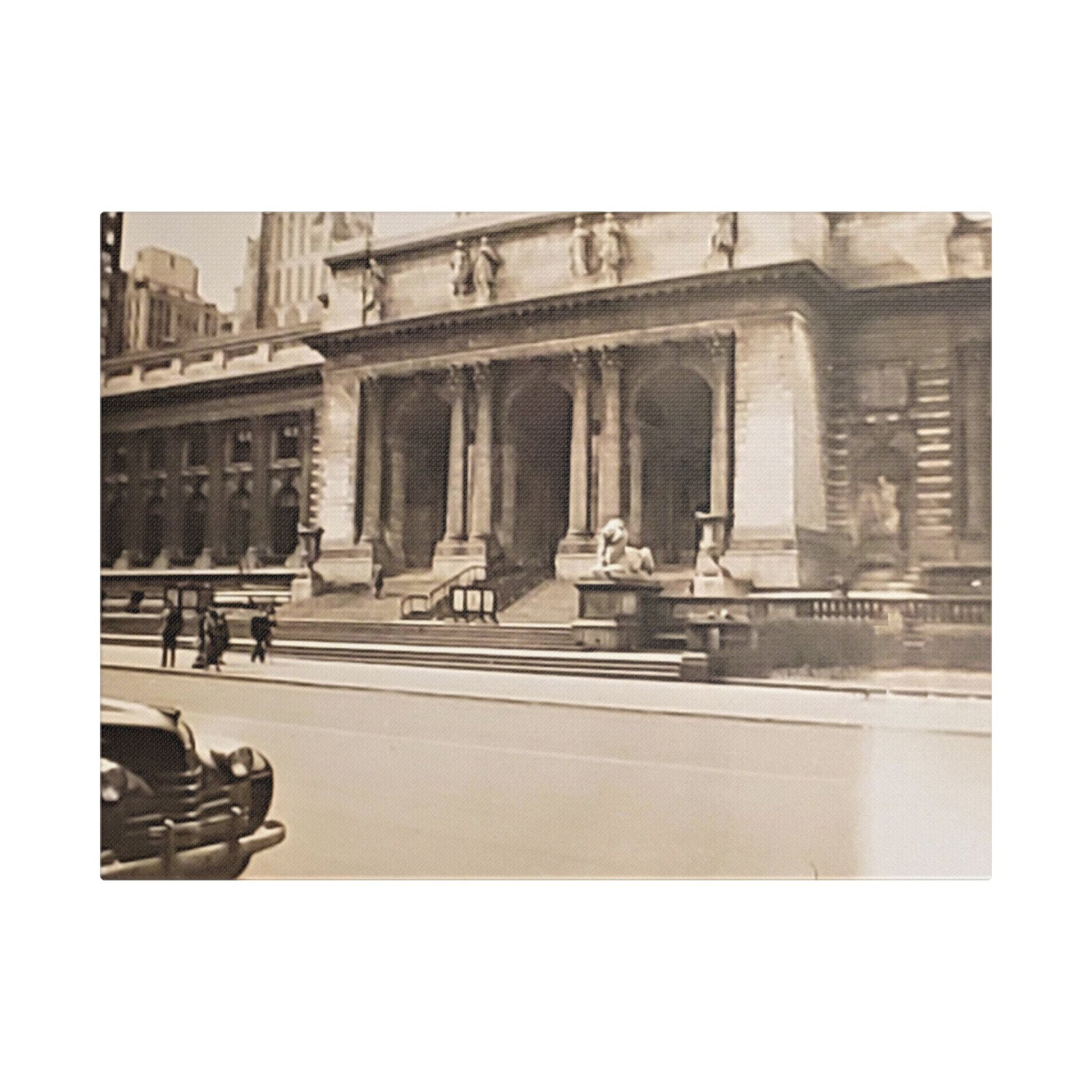 New York Public Library Satin Canvas Stretched