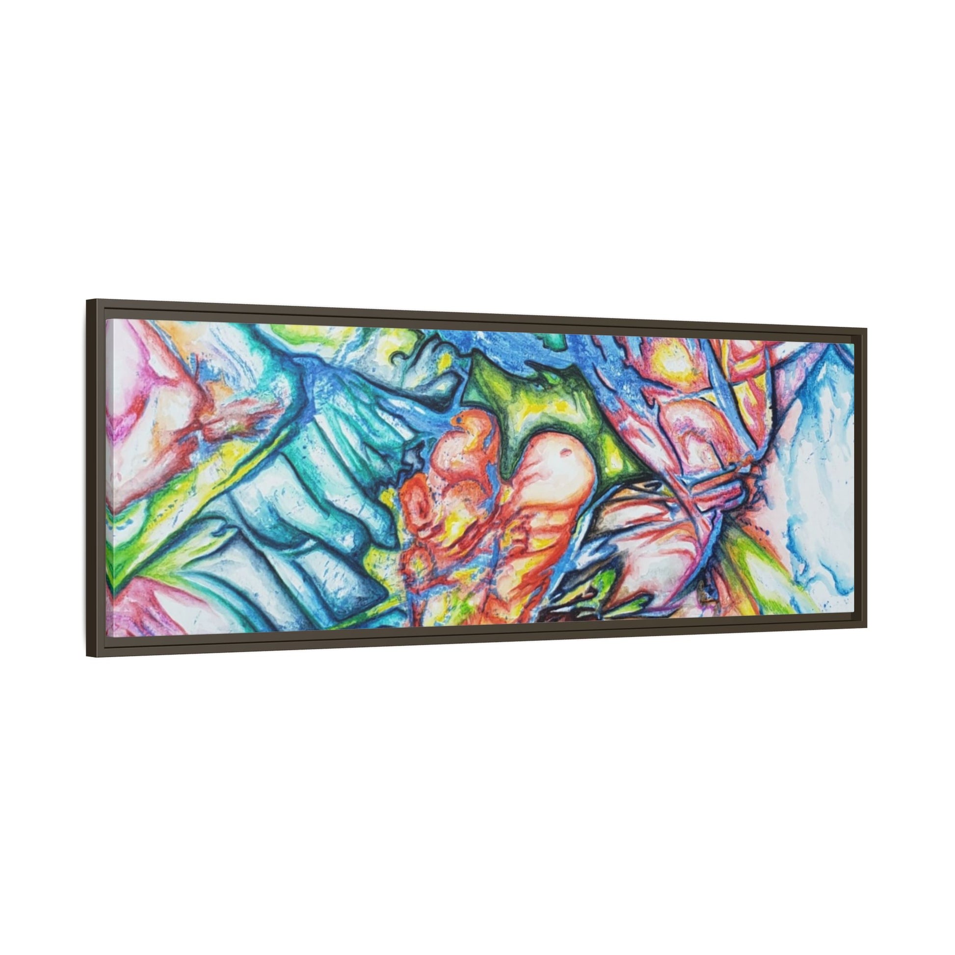 Multi-Color Abstract Framed Canvas Art Print - Kia Day Design