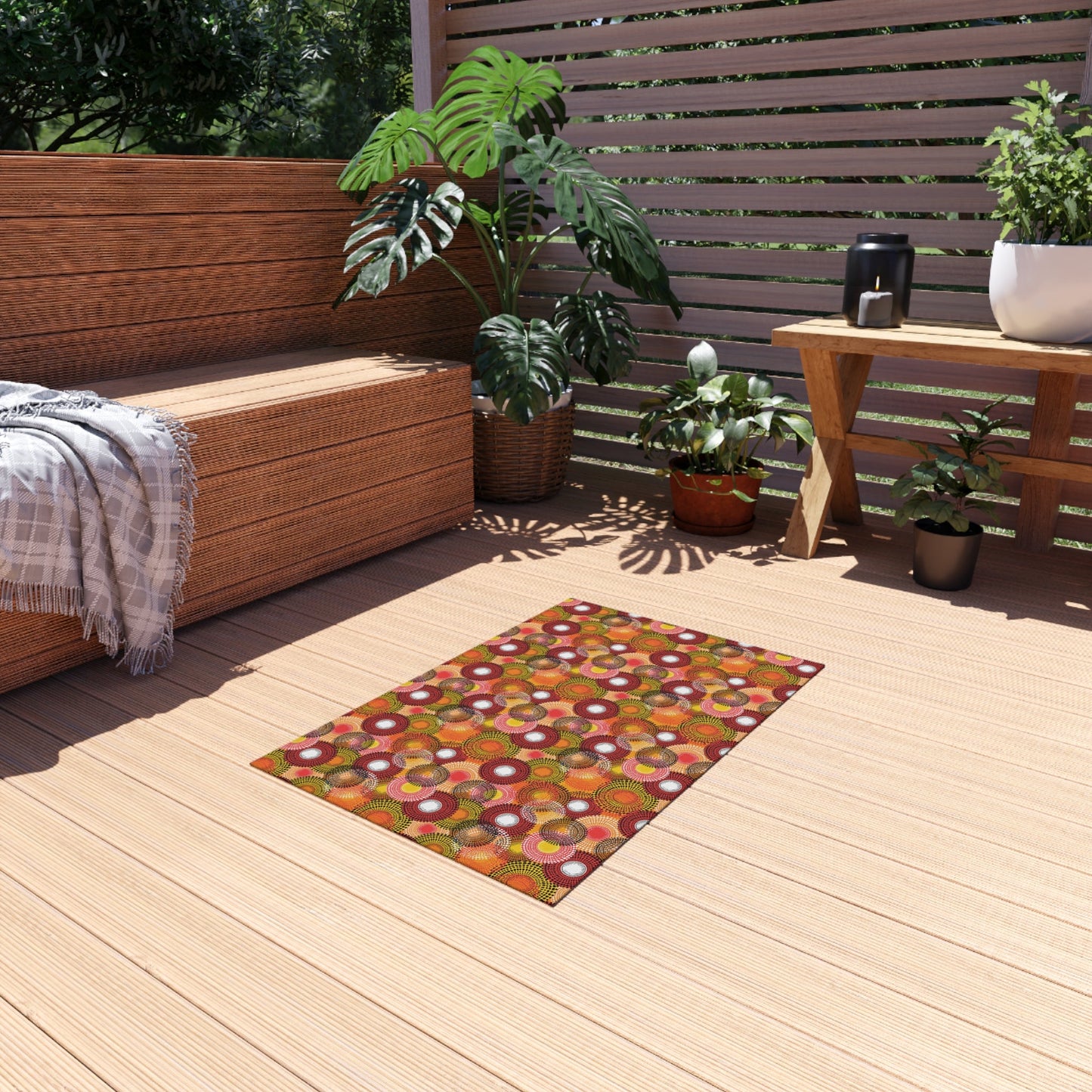 Colorful Floral Outdoor Rug - Kia Day Design