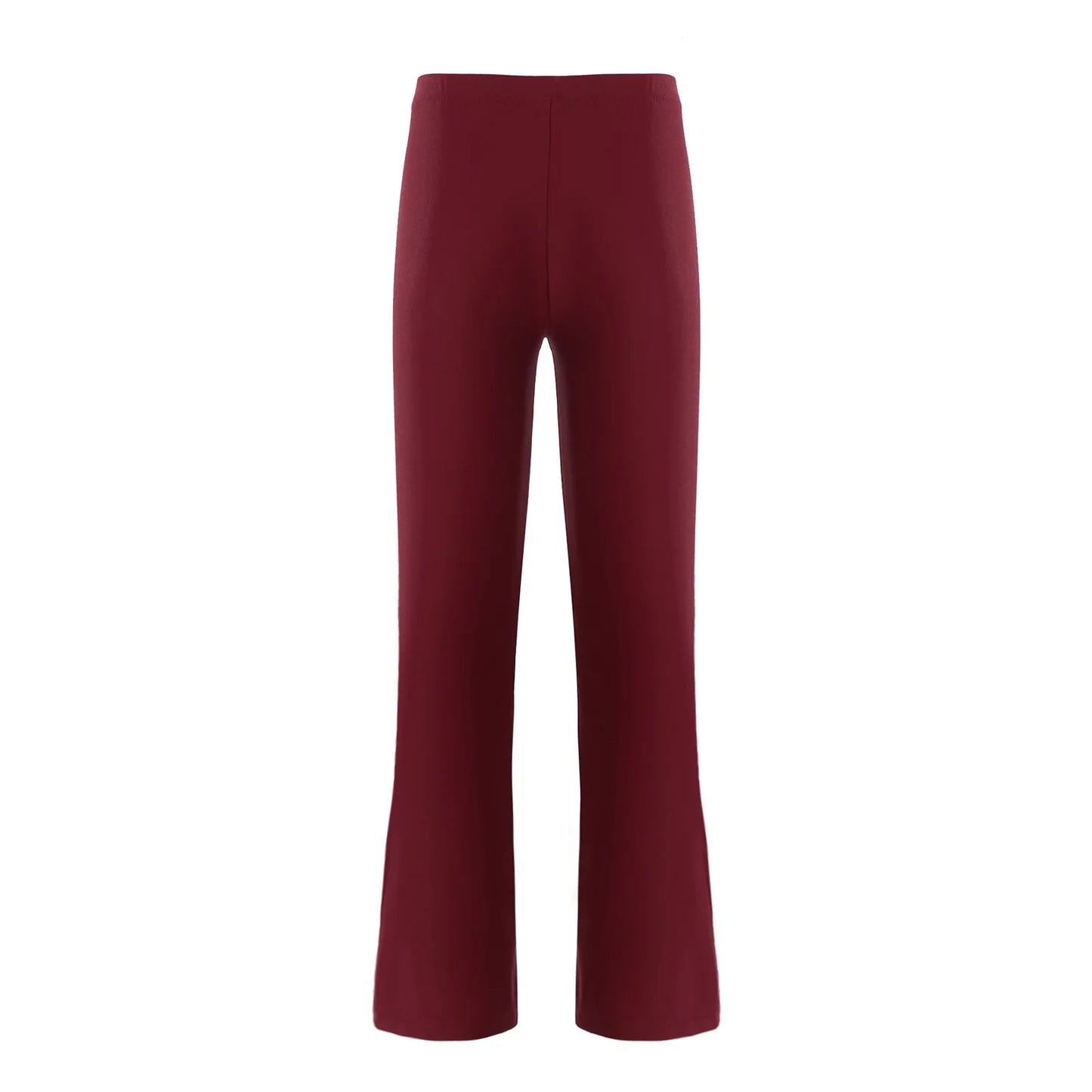 Girls Flare Black Ruffle Bell-Bottom Pants Dark Red