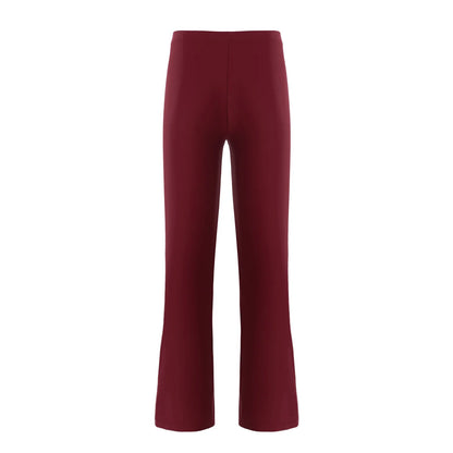 Girls Flare Black Ruffle Bell-Bottom Pants Dark Red