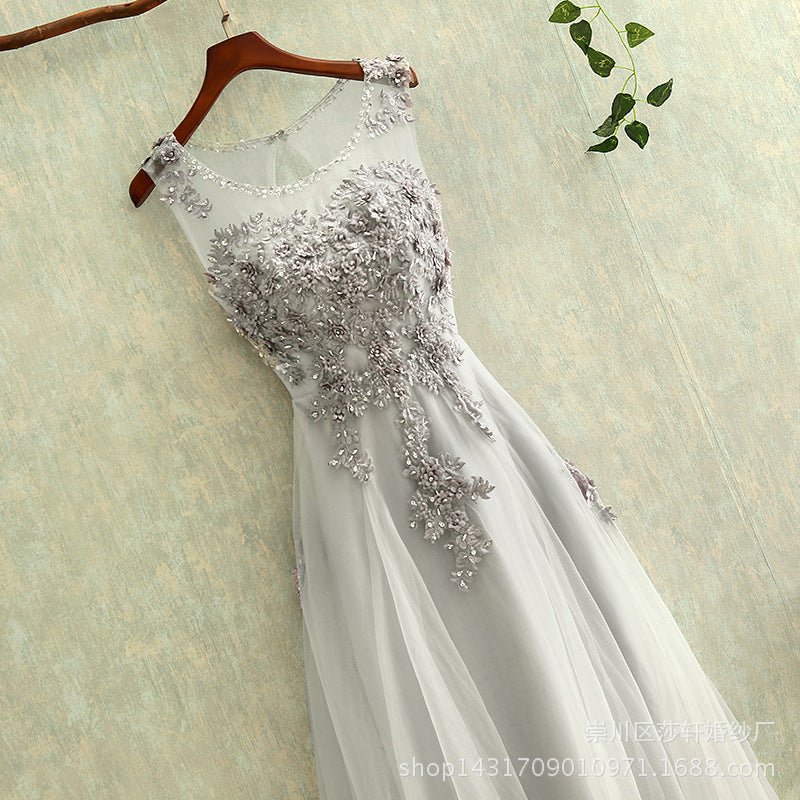 Charcoal Chic Formal Gown - - dress