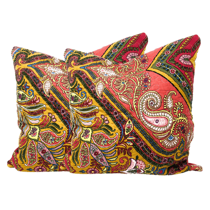 Tache Intricate Floral Paisley Chevron Hanging Gardens Cushion Cover 2-Pieces (HS3148) - 18 x 18 | 2-pack - Euro Sham / Cushion Cover