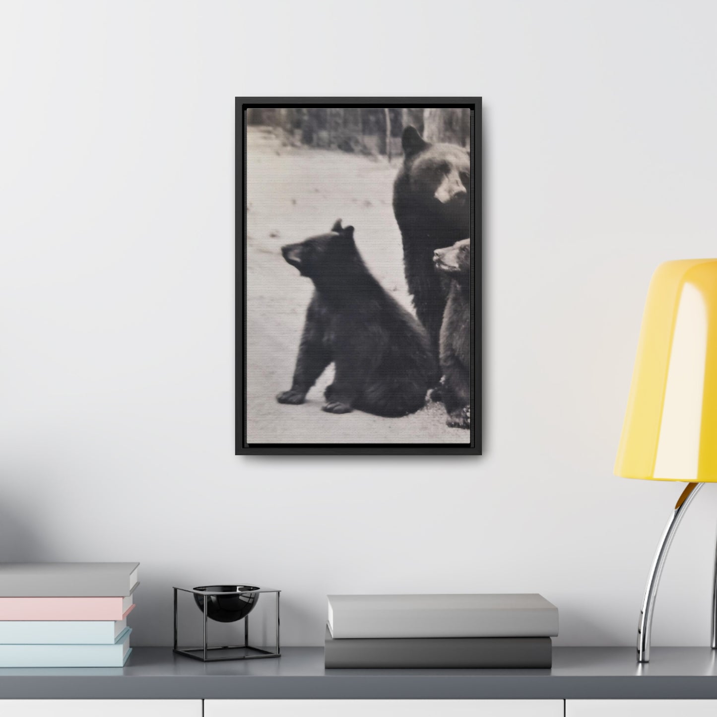 Yellowstone Back Bears Gallery Canvas Wraps, Vertical Frame