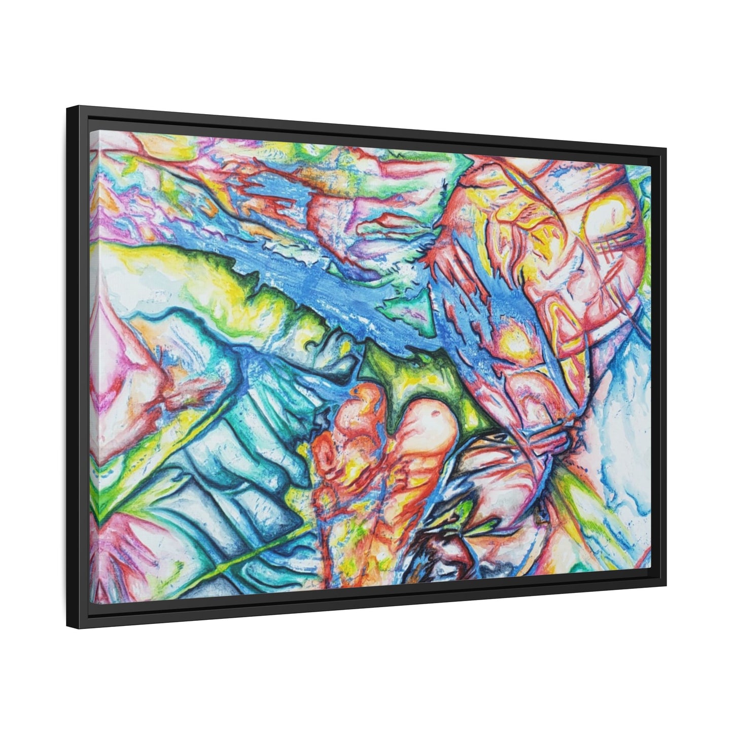 Multi-Color Abstract Framed Canvas Art Print - Kia Day Design