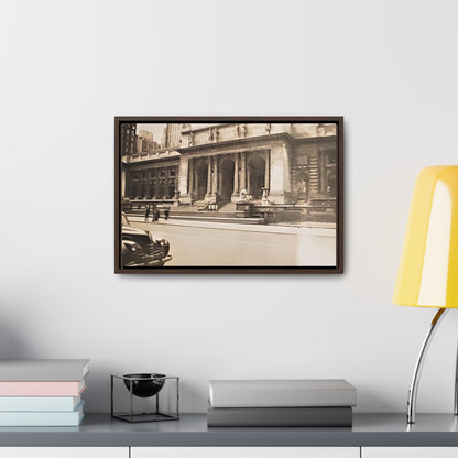 New York Public Library Gallery Canvas Wraps Horizontal Frame 18″ x 12″ Walnut 1.25"