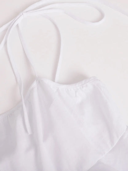 Ruffle Layered Tie Shoulder Cami Dress - -