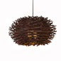 Southeast Asian Rattan Pendant Light - 30cm Coffee without light source - light