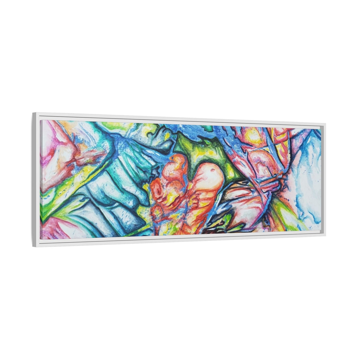 Multi-Color Abstract Framed Canvas Art Print - Kia Day Design