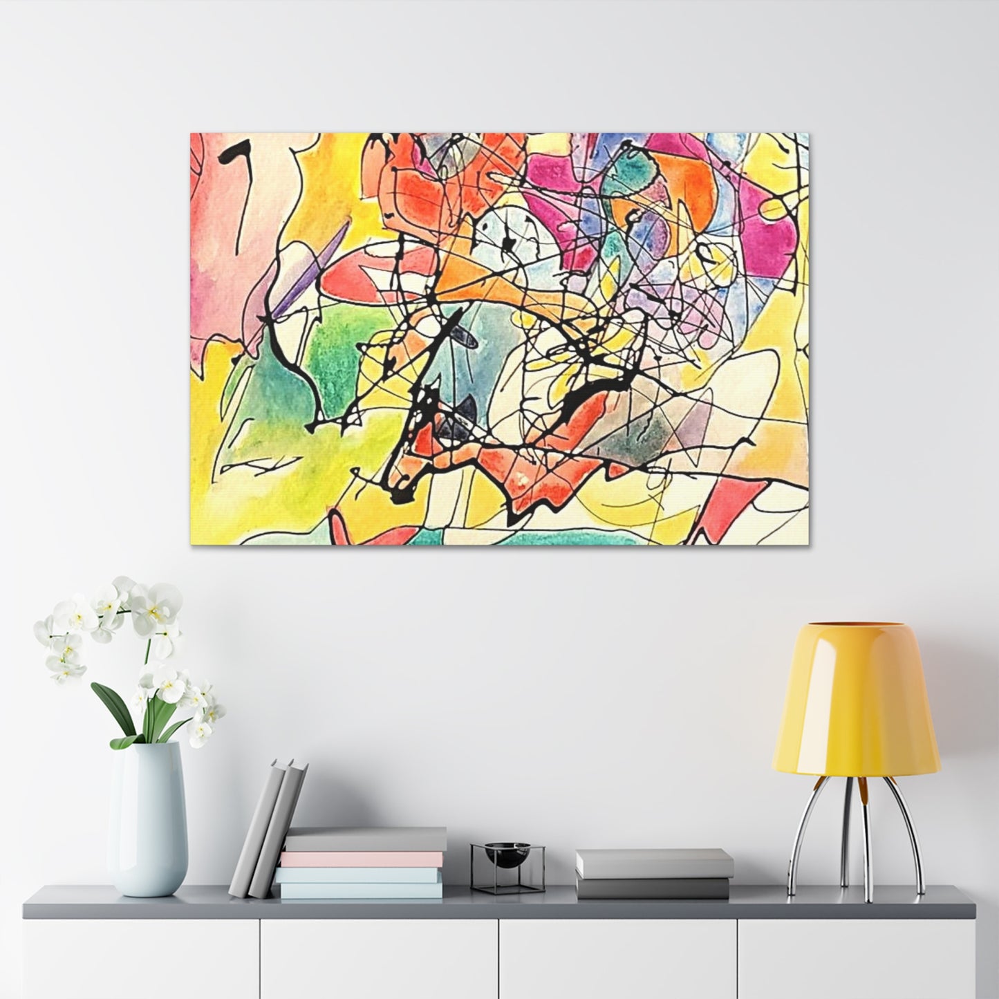 Colorful Abstract Canvas Gallery Wraps 48″ x 32″ 1.25"