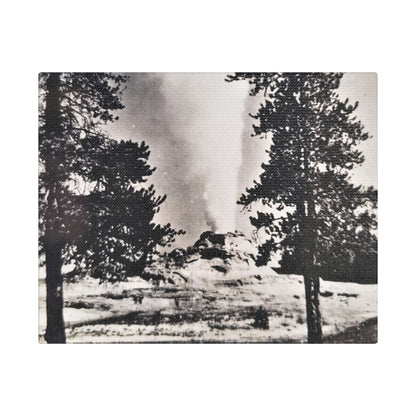 Castle Geyser Yellowstone Satin Canvas Stretched