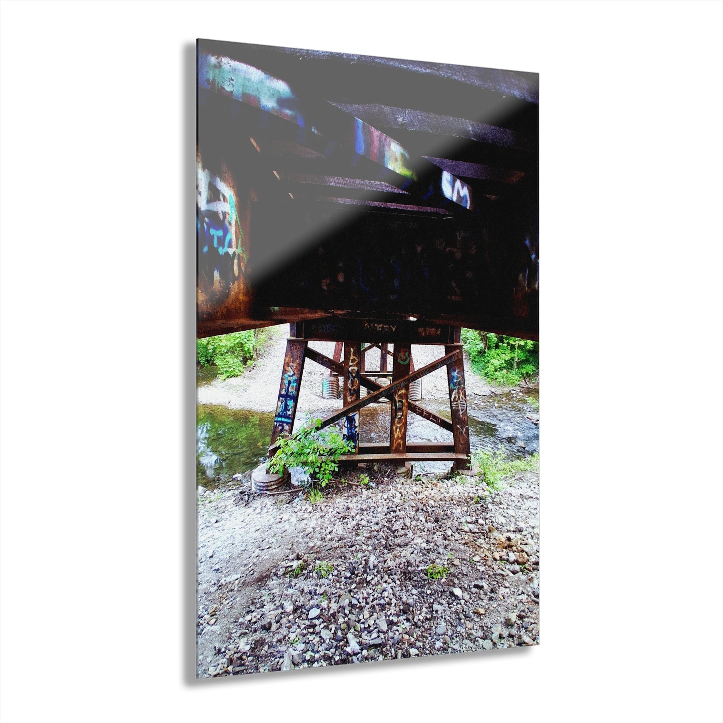 Urban Bridge Acrylic Print French Cleat Hanging - 20″ x 30″ (Vertical) 0.25'' - Home Decor