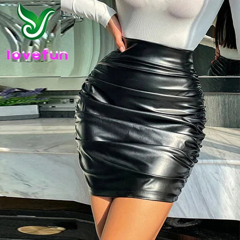 Summer PU Leather Mini Skirt